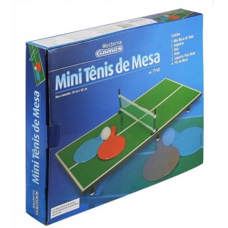 Mini Tênis De Mesa Ping Pong Jogo Completo TT-60 Western