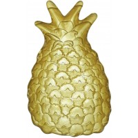 Pineapple Fruta Decorativa em Vidro da Turquia 27X15 cm , Vylux, Ouro