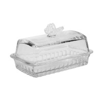 Manteigueira de Vidro com Tampa Butterfly 17x10cm 20598 - Wolff 