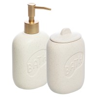 CONJUNTO 2PCS BANHEIRO CERAMICA LETTERS BEGE LYOR