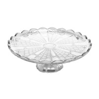 Prato P/bolo Cristal C/pé Princess 32x11cm Transparente Wolff