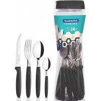 CONJUNTO DE TALHERES 24 PEÇAS IPANEMA PRETO