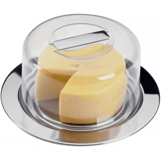 Queijeira Aço inox Acrílico Conjunto Para Queijo 2 peças